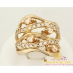 Золотое кольцо 585 проба. Женское кольцо с красного золота Шампань. 10196 , Gold & Silver Gold & Silver, Украина